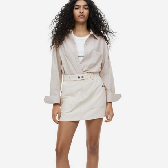 BNWT H&M Linen Cotton Blend Botton Down Shirt, US S - Picture 11 of 12